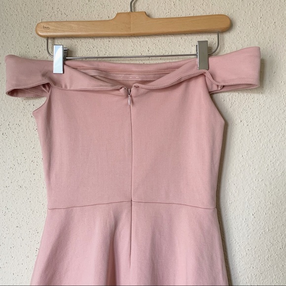 Lulus Fun Blush Pink Off-the-Shoulder Skater Dress - Picture 9 of 10